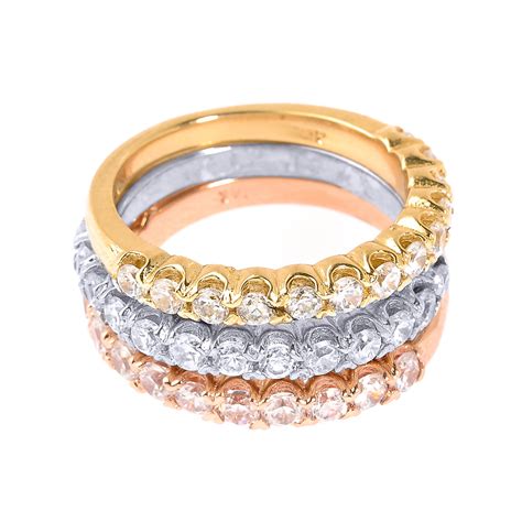 14k tri color diamond ring.